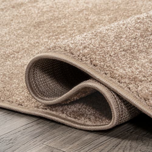 Jonathan Y Haze Solid Low-pile Oval Area Rug In Beige/pearl