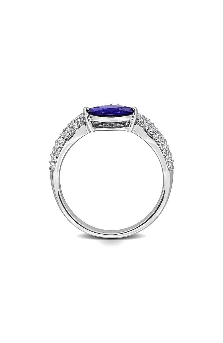 DELMAR Lab Grown Blue & White Sapphire Wavy Band Ring, Alternate, color, Blue