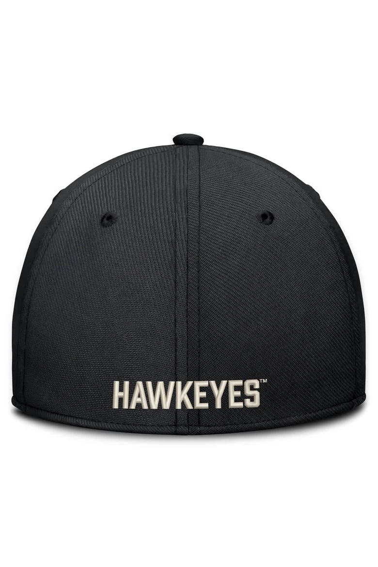 Men's Nike  Black Iowa Hawkeyes Dri-FIT Vintage Rise Swooshflex Flex Hat, Alternate, color, Black