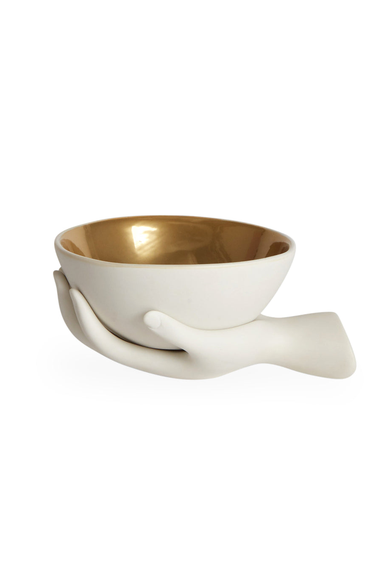 Eve Accent Decorative Bowl, Main, color, White / Gold