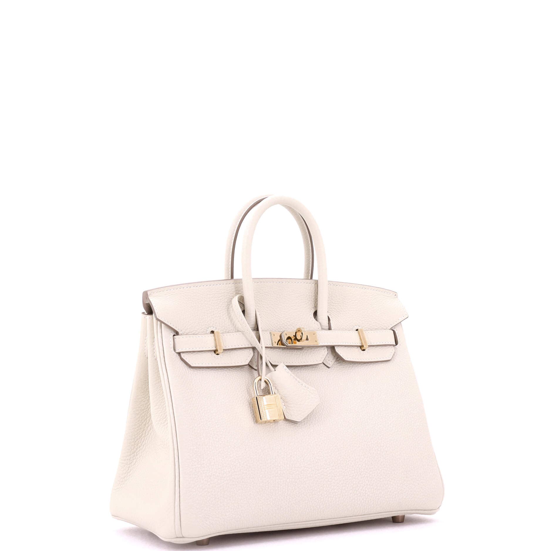 Pre-Owned Hermes Birkin Handbag Light Togo with Rose Gold Hardware 25, Alternate, color, Craie