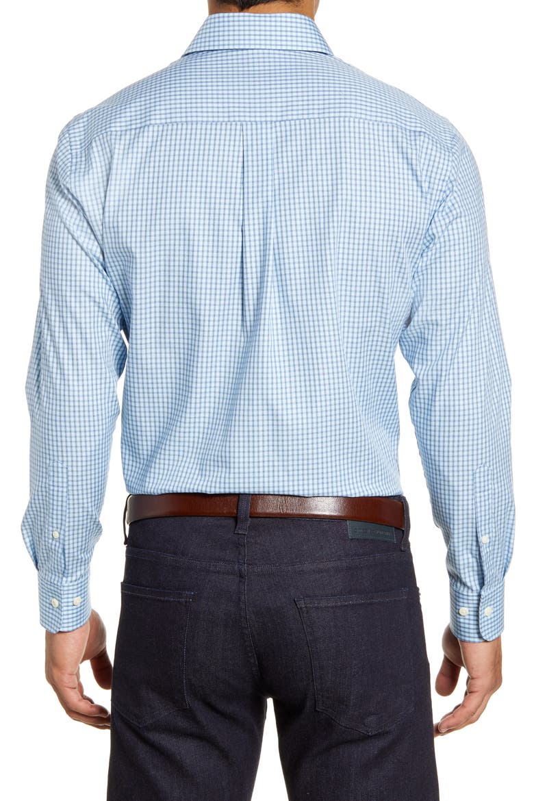 Cedar Island Micro Tattersall Button-Up Shirt, Alternate, color, CAROLINA SKY