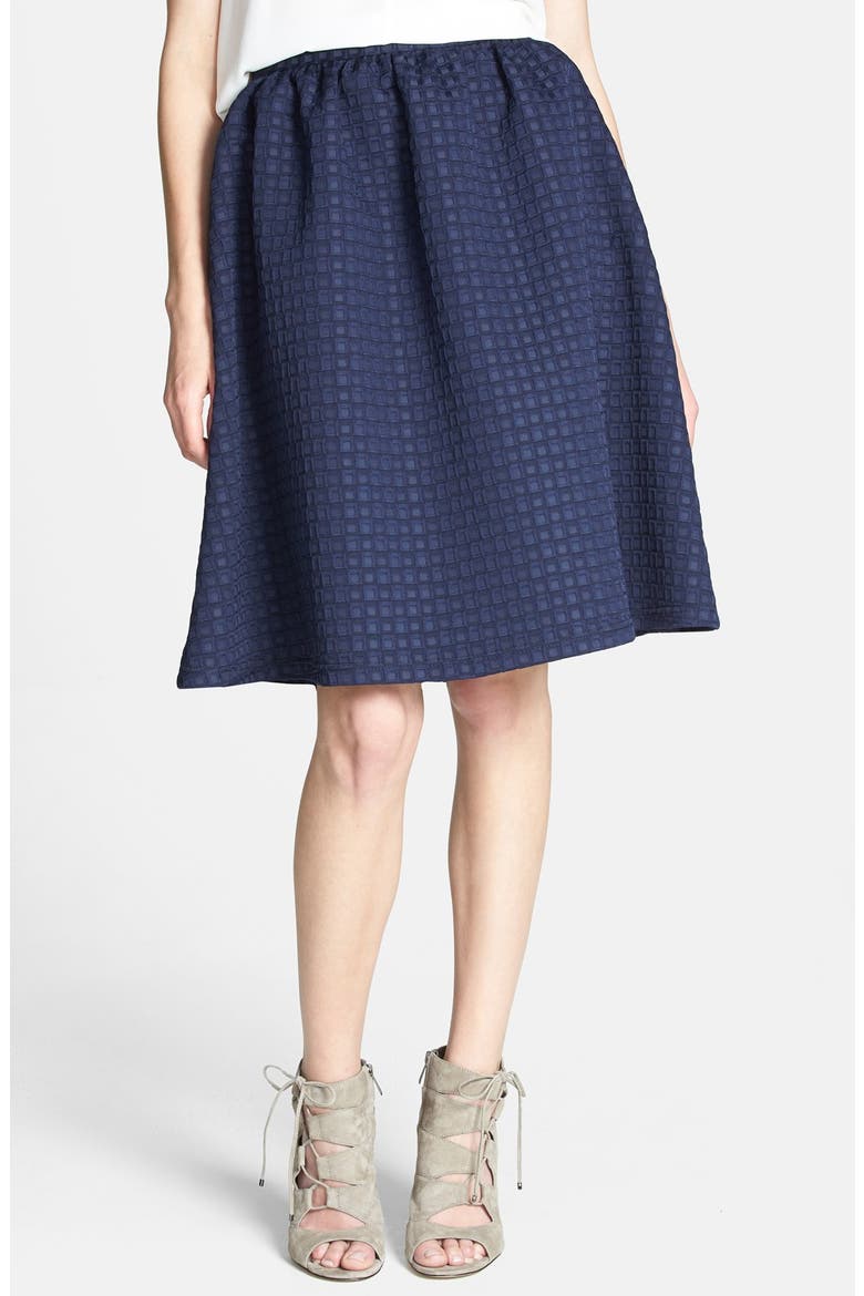 Textured Full Midi Skirt (Nordstrom Exclusive), Main, color, NAVY
