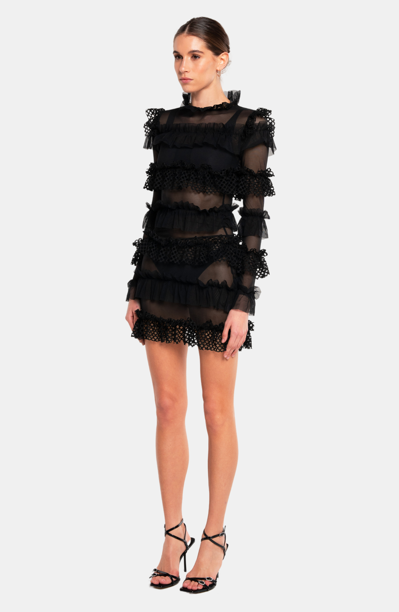 OW Collection GRACE Dress, Alternate, color, Black