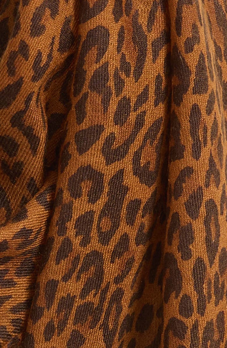 Isabel Marant Madicia Leopard Print Wool & Cashmere Scarf, Alternate, color, 