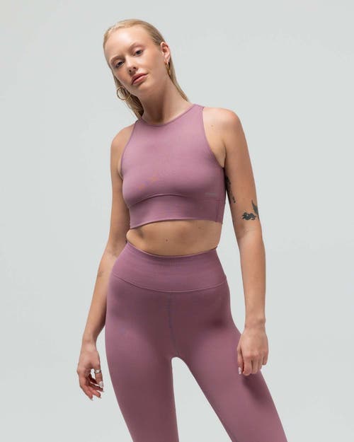 Reformer The Jersey Keyhole Sports Bra W/fused Waist Band In Pink