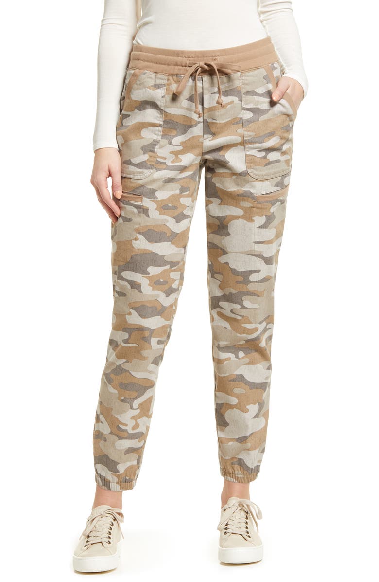 Wit & Wisdom High Waist Rib Contrast Joggers, Main, color,