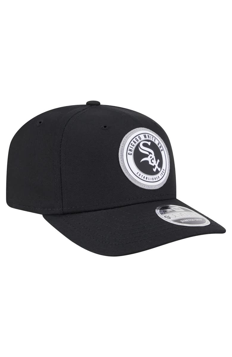 New Era Men's New Era Black Chicago White Sox Circle Patch 9SEVENTY Stretch-Snap Hat, Alternate, color, Black