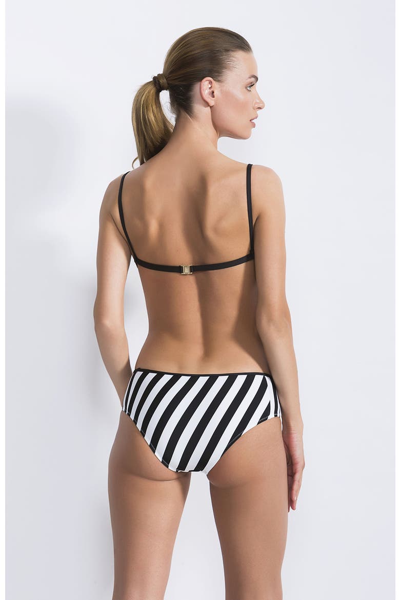 The Kinetic Stripe Triangle Bikini Set, Alternate, color, Black-White