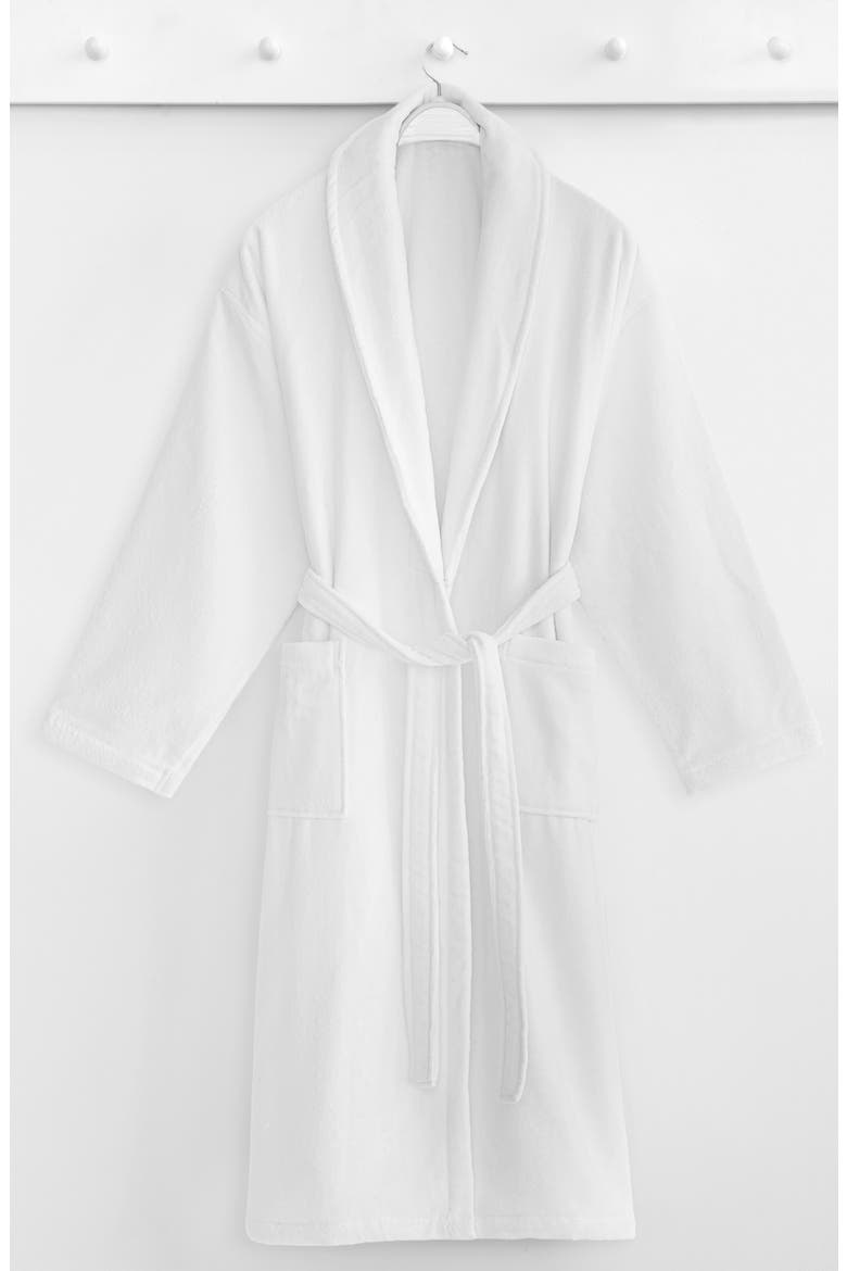 Anovia Velour Cotton Robe, Alternate, color, WHITE