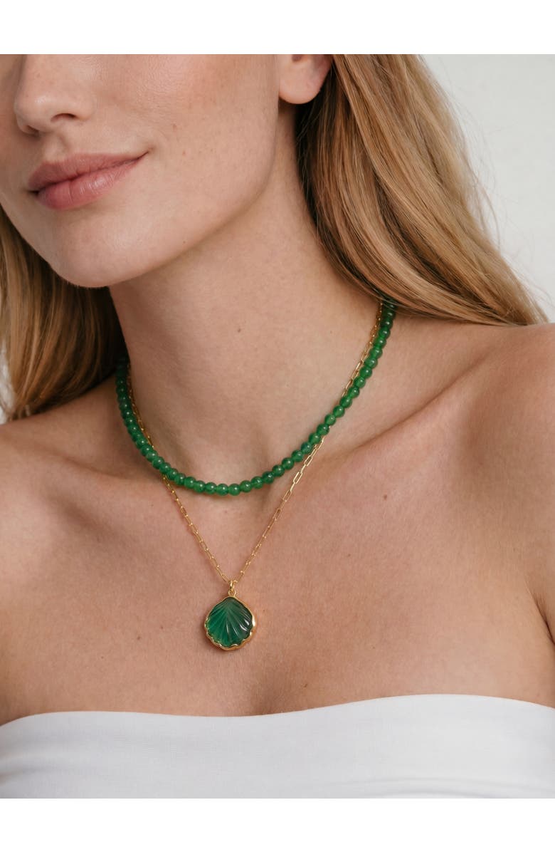 seree Forest Green chalcedony beaded necklace, Alternate, color, 