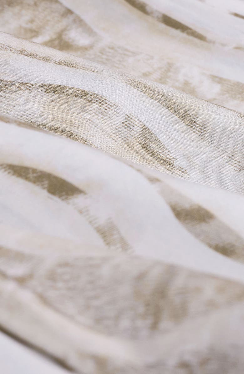 Bugatchi Julian Shaped Fit Wave Print Button-Up Shirt, Alternate, color, Almond