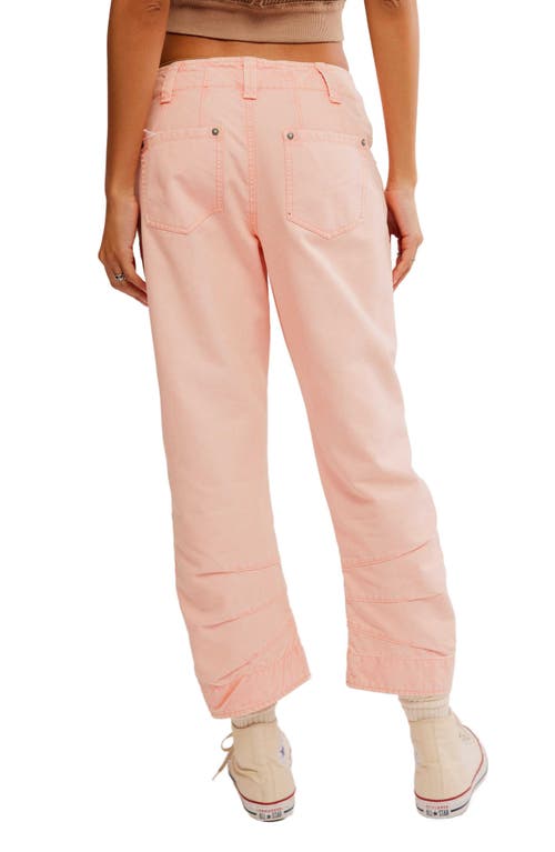 Free People Supersonic High Waist Slim Crop Jeans In Coral Pink