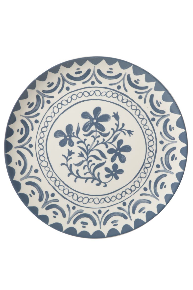 2-Time Oprah's Favorite Things Brand, Valencia Flor 2 Piece Stoneware Serving Platter Set, Alternate, color, Iris Blue