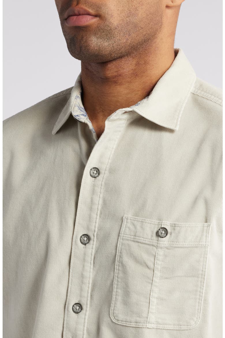 Coastline Sun Fade Stretch Cotton Corduroy Button-Up Shirt, Alternate, color, WARM MIST