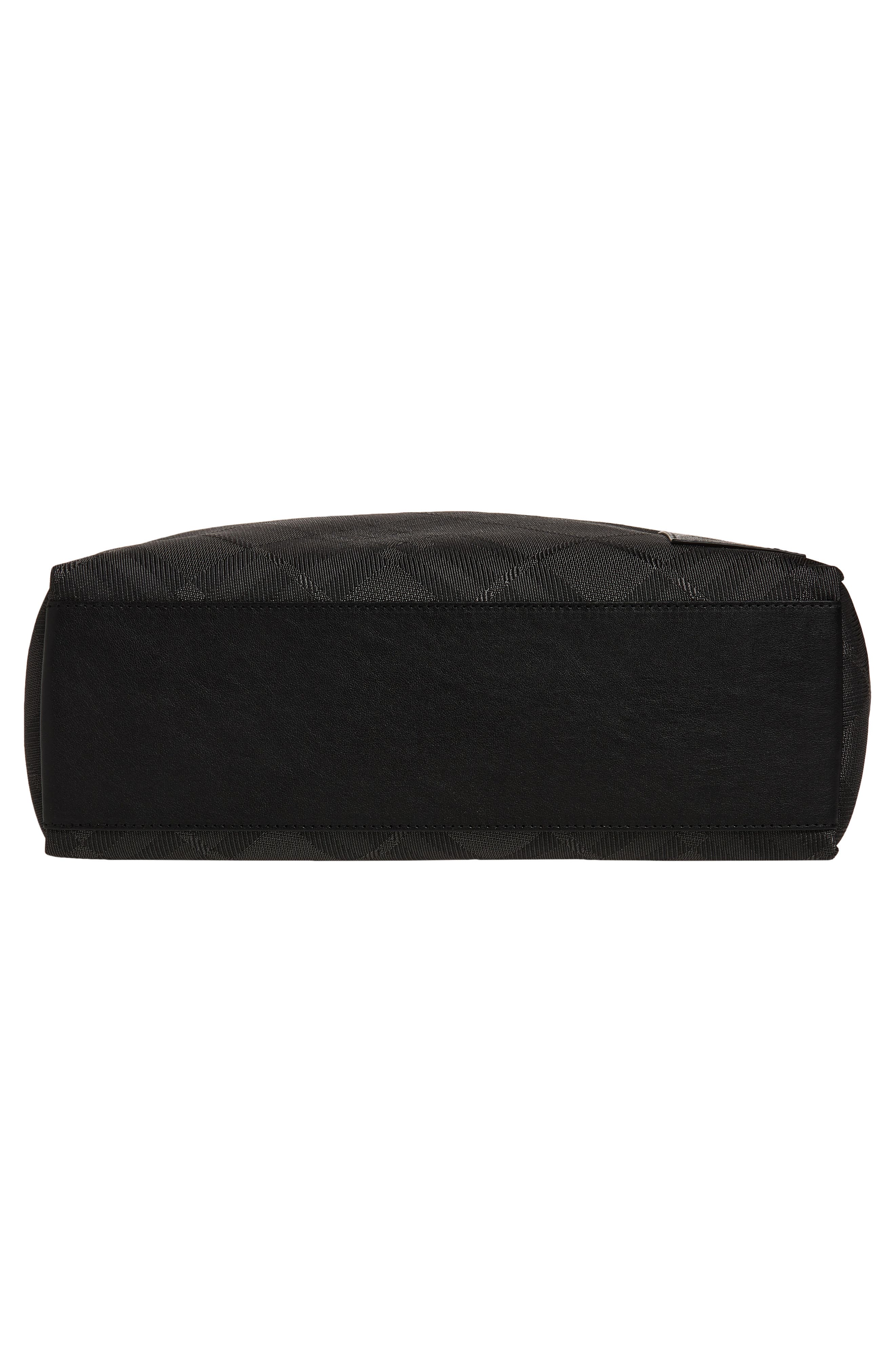 Burberry Chester Check Jacquard Messenger Bag, Alternate, color, Black