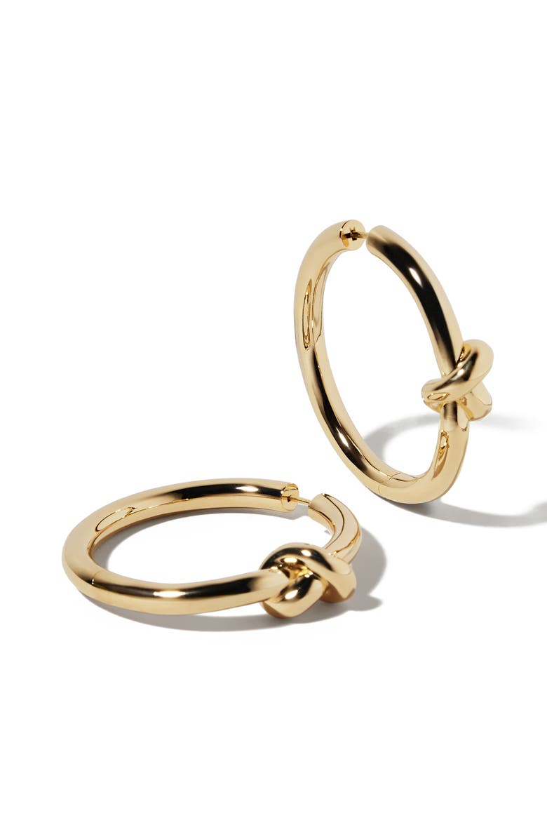 Jennifer Fisher Mini Knot Hoop Earrings, Main, color, Yellow Gold