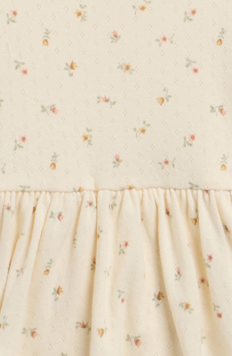 QUINCY MAE Floral Organic Cotton Skirted Romber, Alternate, color, Ivory