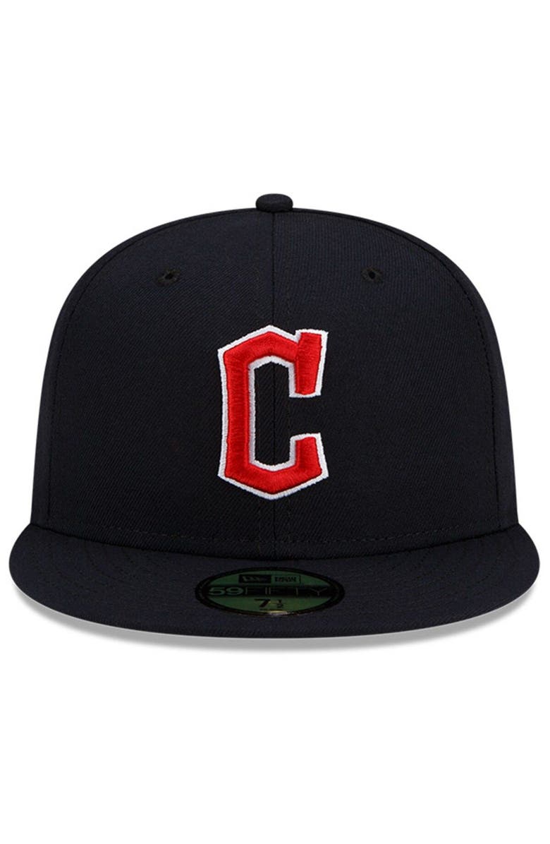 New Era Men's New Era Navy Cleveland Guardians Road Authentic Collection On-Field 59FIFTY Fitted Hat, Alternate, color, 