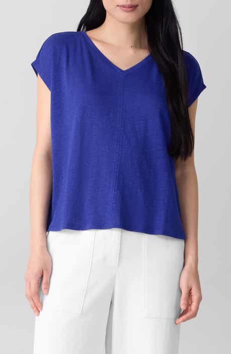 V-Neck Organic Linen T-Shirt