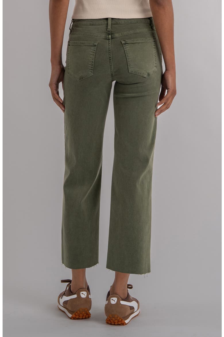 Raw Hem High Waist Ankle Wide Leg Jeans, Alternate, color, SEAWEED