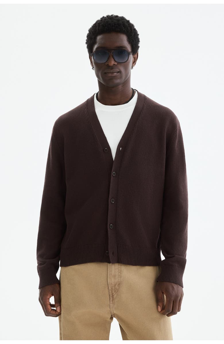 H&M Relaxed Fit Cardigan, Alternate, color, Dark Brown