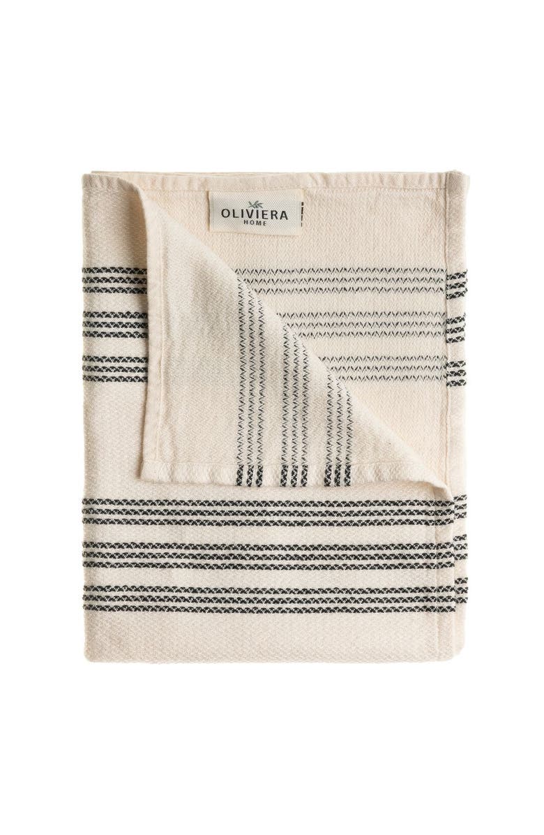 Oliviera Home Allora Turkish Cotton Hand & Kitchen Towel Bundle, Alternate, color, Black