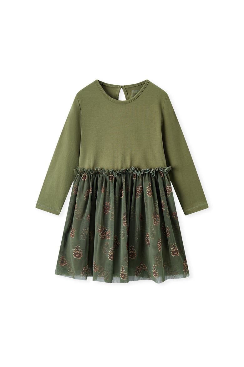 Cotton Stretch Long Sleeve Ballet Dress, Main, color, Pinecone