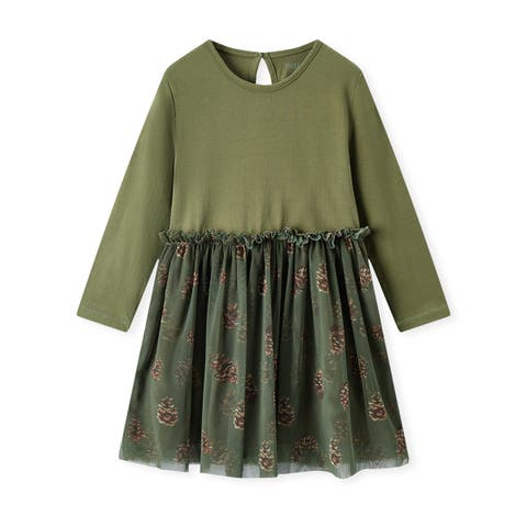 Cotton Stretch Long Sleeve Ballet Dress (Toddler)