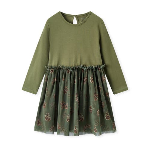 Milkbarn Cotton Stretch Long Sleeve Ballet Dress In Brown