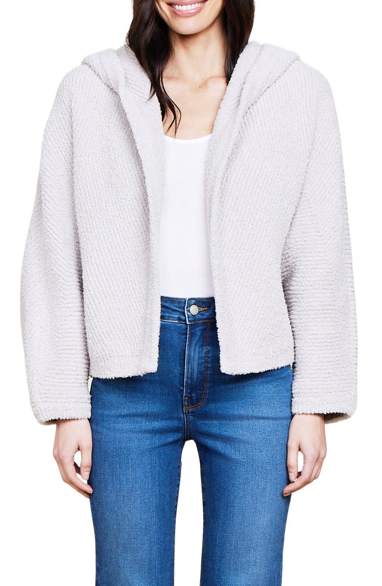 Barefoot Dreams<sup>®</sup> CozyChic<sup>®</sup> Hooded Chevron Rib Cardigan, Main, color,