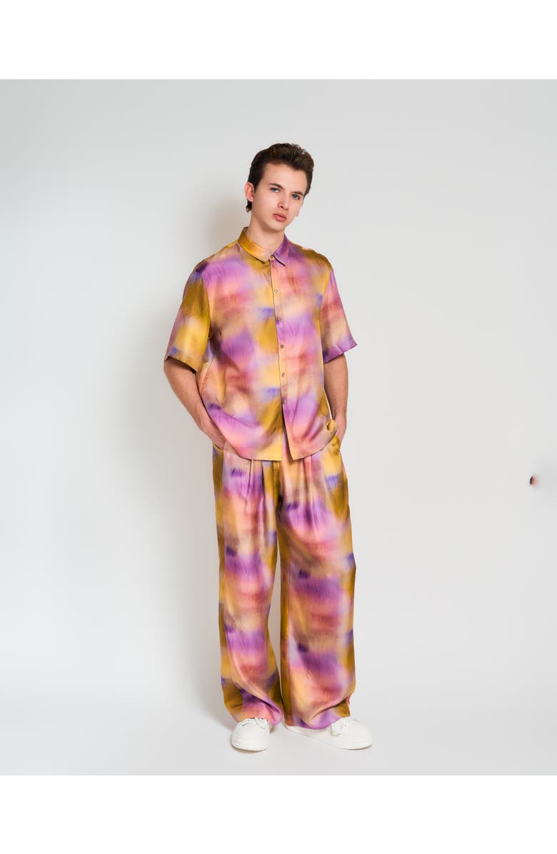 Lost Pattern NYC "Brooklyn" Silk Wide Leg Palazzo Pants, Alternate, color, Pink