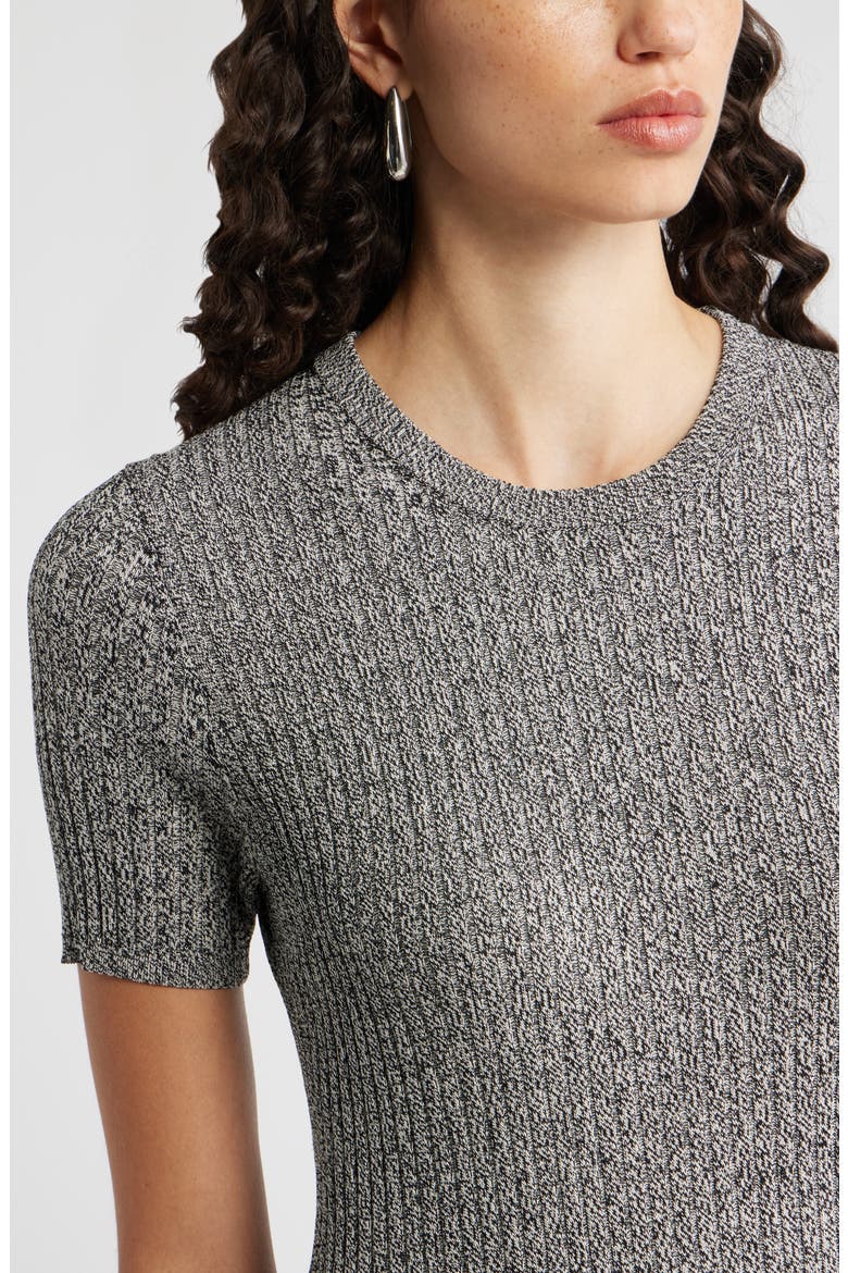Rib Knit Dress, Alternate, color, BEIGE-BLACK MARL