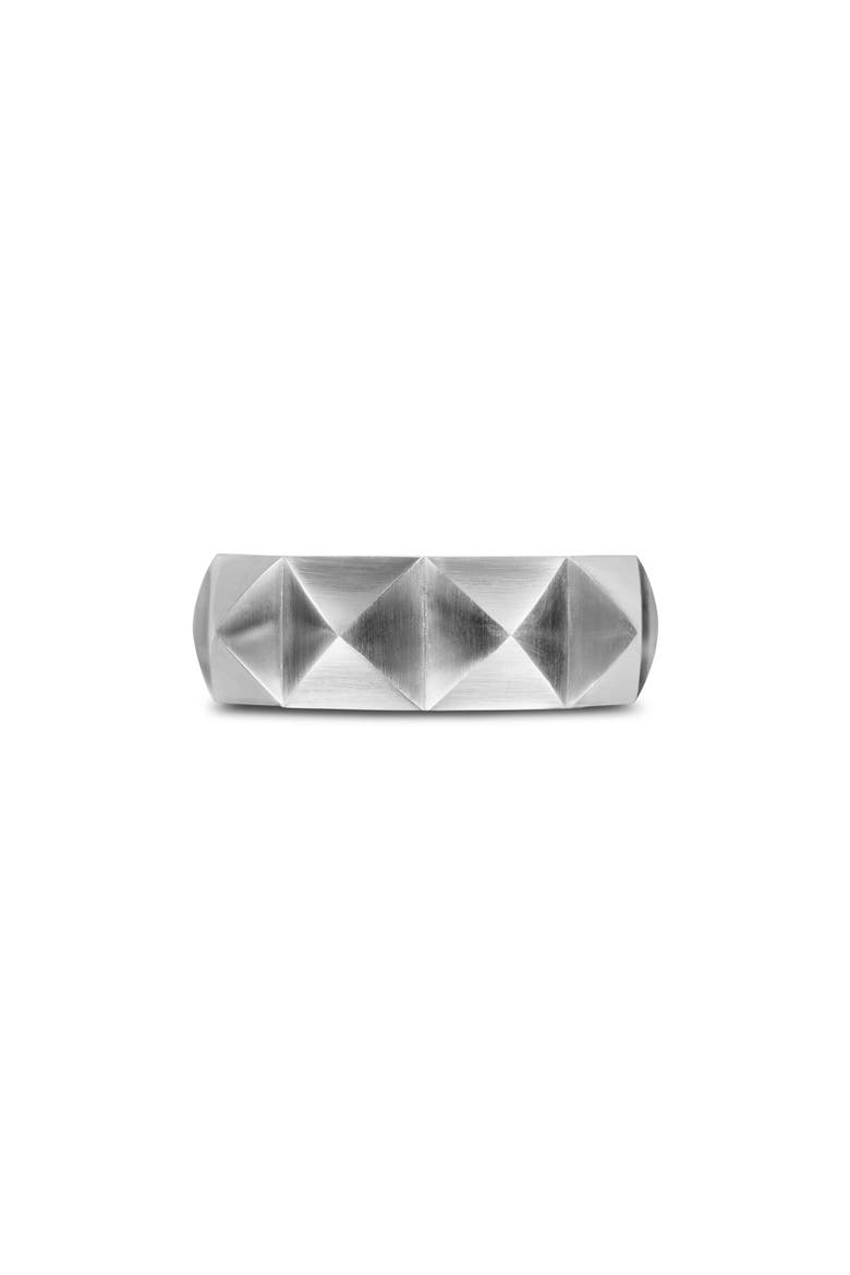 Men's Pyramid Band Ring in Sterling Silver, 8mm, Main, color, STERLING SILVER