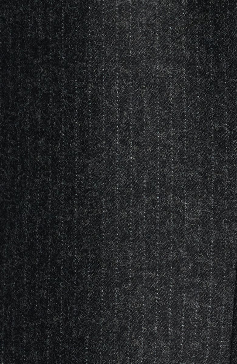 FRAME Pinstripe Double Breasted Wool Blend Blazer, Alternate, color, Dark Grey