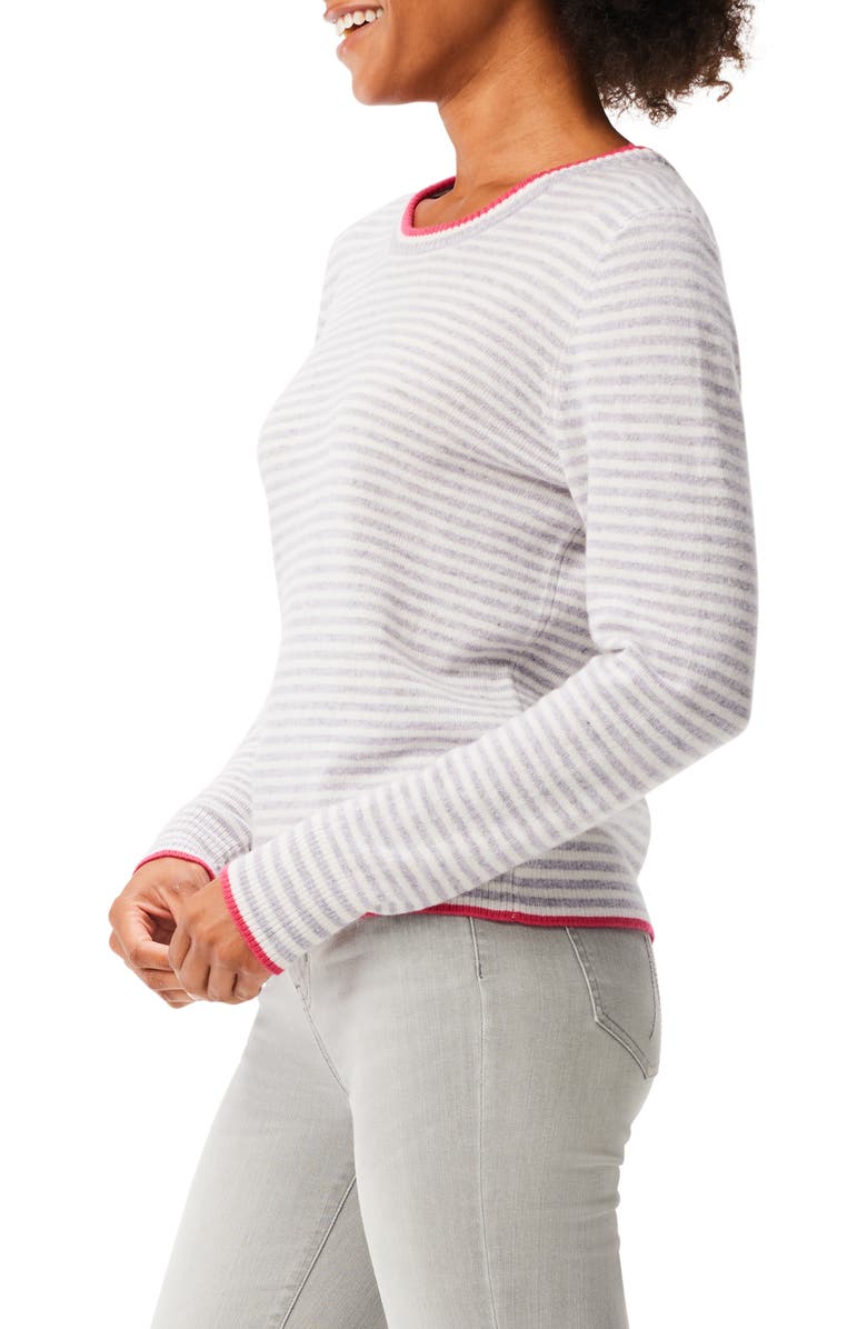 NIC+ZOE Easy Stripe Cashmere Sweater, Alternate, color, Grey Multi