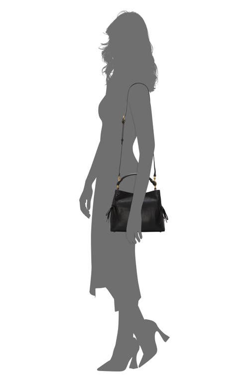 Vince Camuto Sabra Bow Leather Satchel In Black