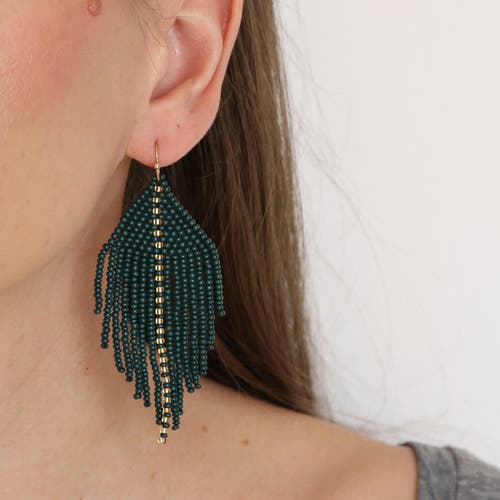Fosterie Fire Fringe Embera Earrings In Red
