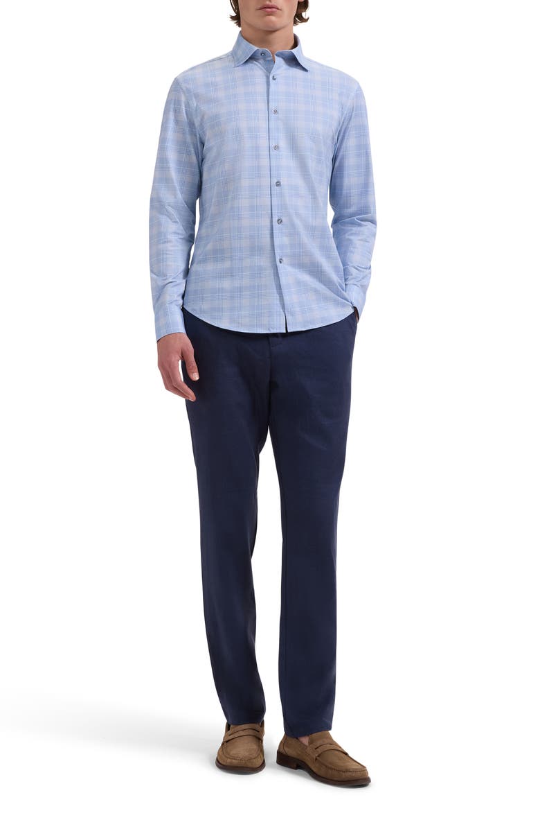 Bugatchi James OoohCotton<sup>®</sup> Plaid Print Button-Up Shirt, Alternate, color, Air Blue