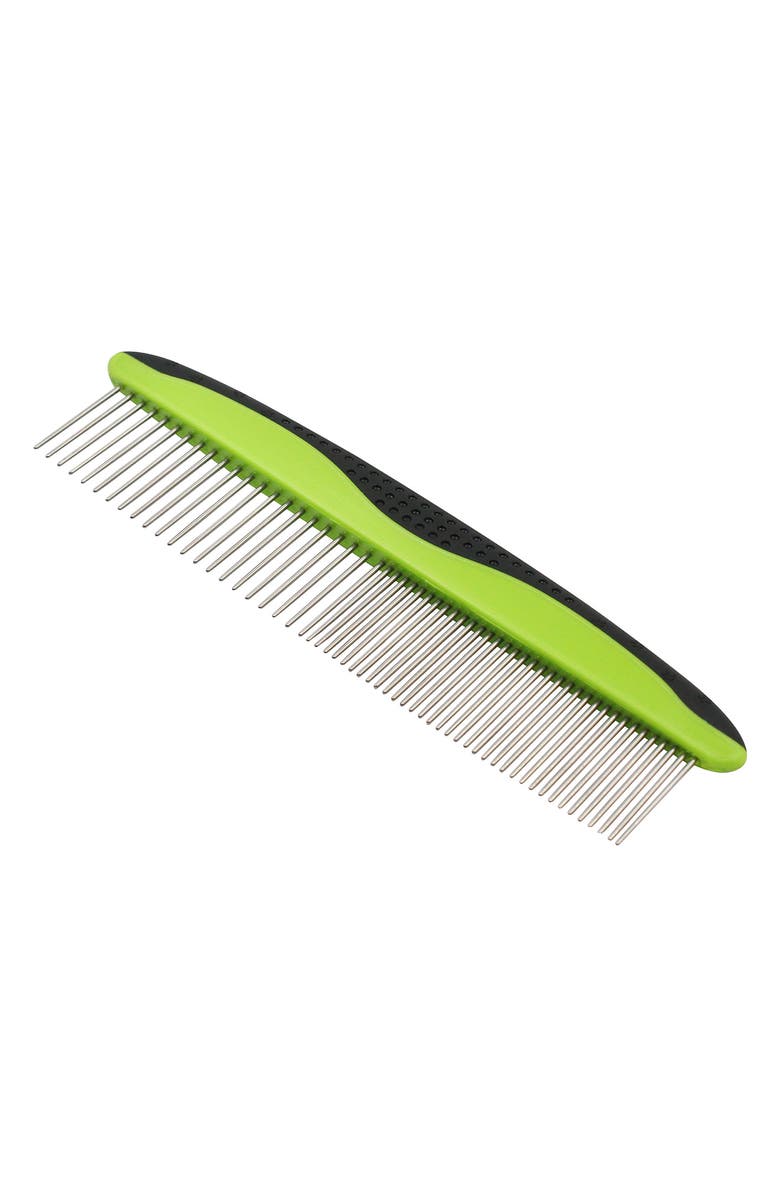 PET LIFE Grip Ease Wide and Narrow Tooth Grooming Pet Comb, Alternate, color, 