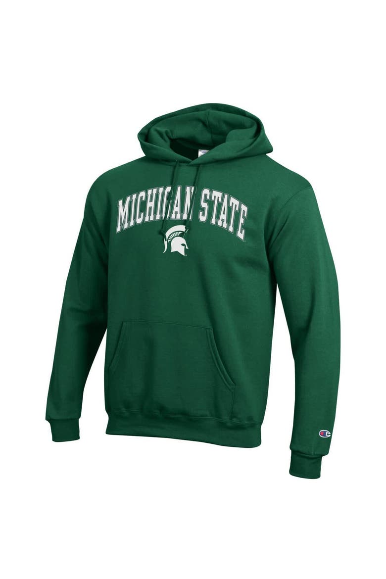 Men's Champion  Green Michigan State Spartans Arch Over Logo Pullover Hoodie, Alternate, color, Green