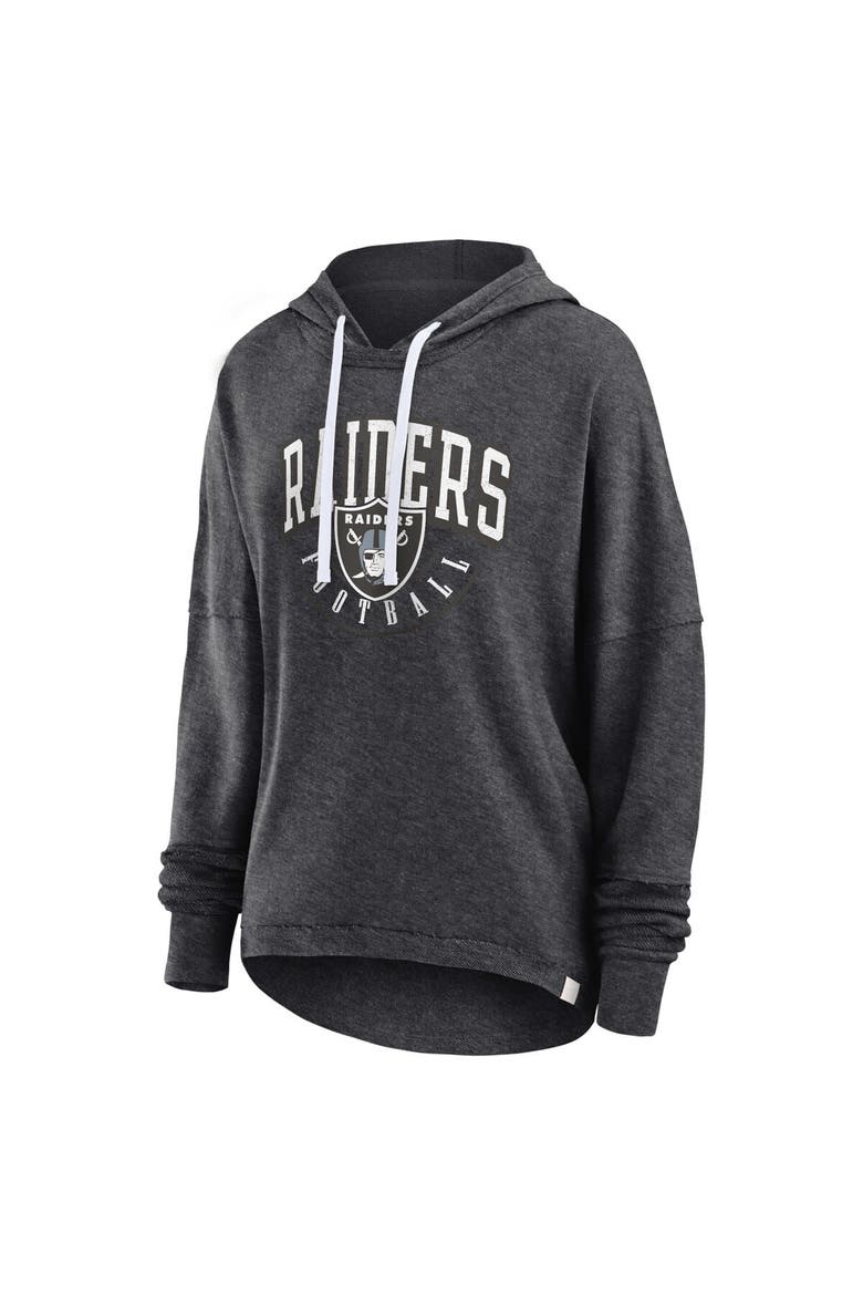 Women's Fanatics Branded Charcoal Las Vegas Raiders Lightewight Modest Crop Lounge Helmet Arch Pullover Hoodie, Alternate, color, Charcoal