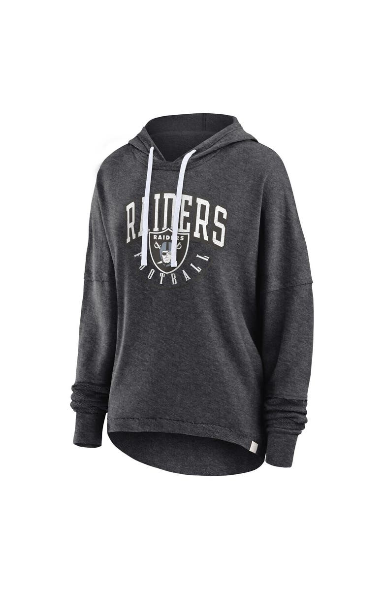 FANATICS Women's Fanatics Branded Charcoal Las Vegas Raiders Lightewight Modest Crop Lounge Helmet Arch Pullover Hoodie, Alternate, color, Charcoal