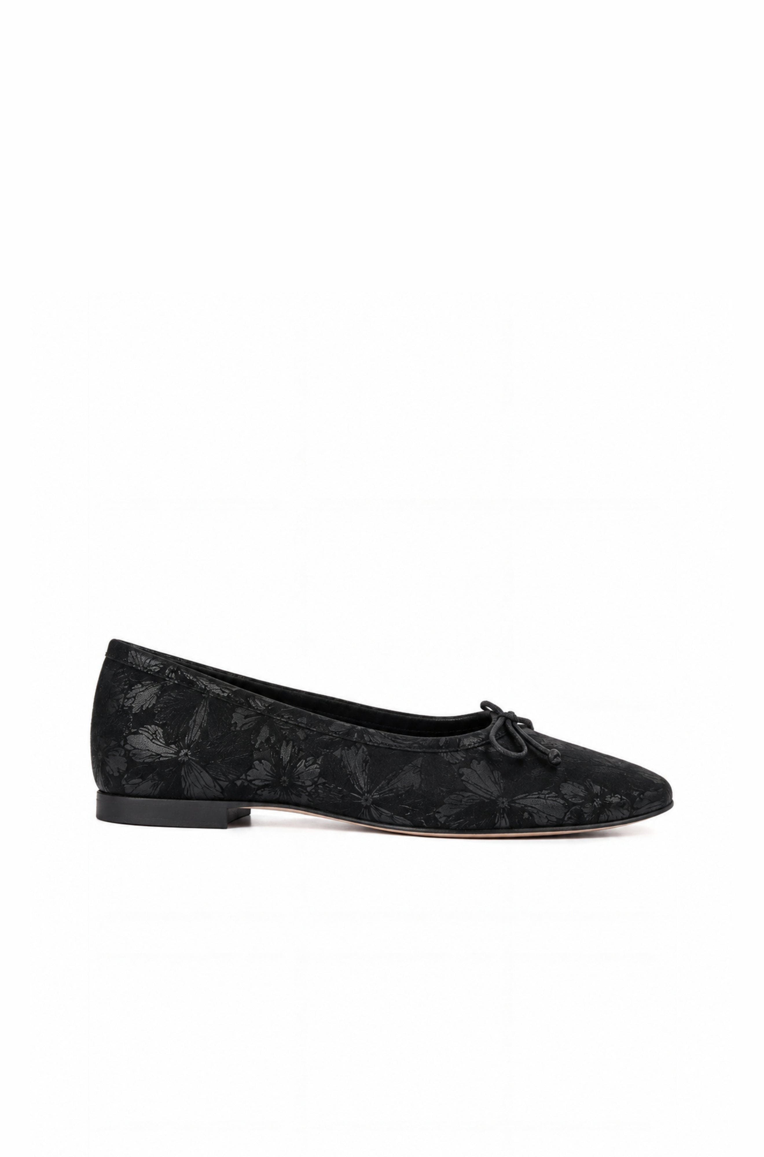 Amelie Leather Ballet Flat, Alternate, color, Black Floral