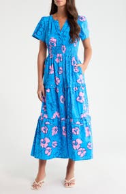 SUGARLIPS Palmer Cotton Poplin Tiered Maxi Dress