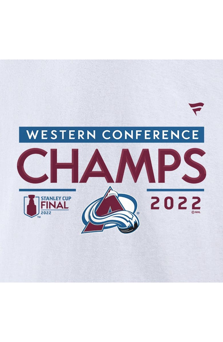 FANATICS Men's Fanatics Branded White Colorado Avalanche 2022 Western Conference Champions Big & Tall Locker Room T-Shirt, Alternate, color, 