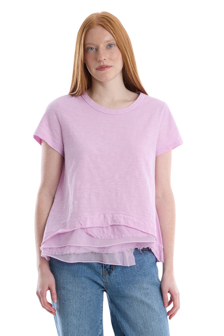 Boxy Short Sleeve Mixed Hem, Main, color, Orchid Bouquet