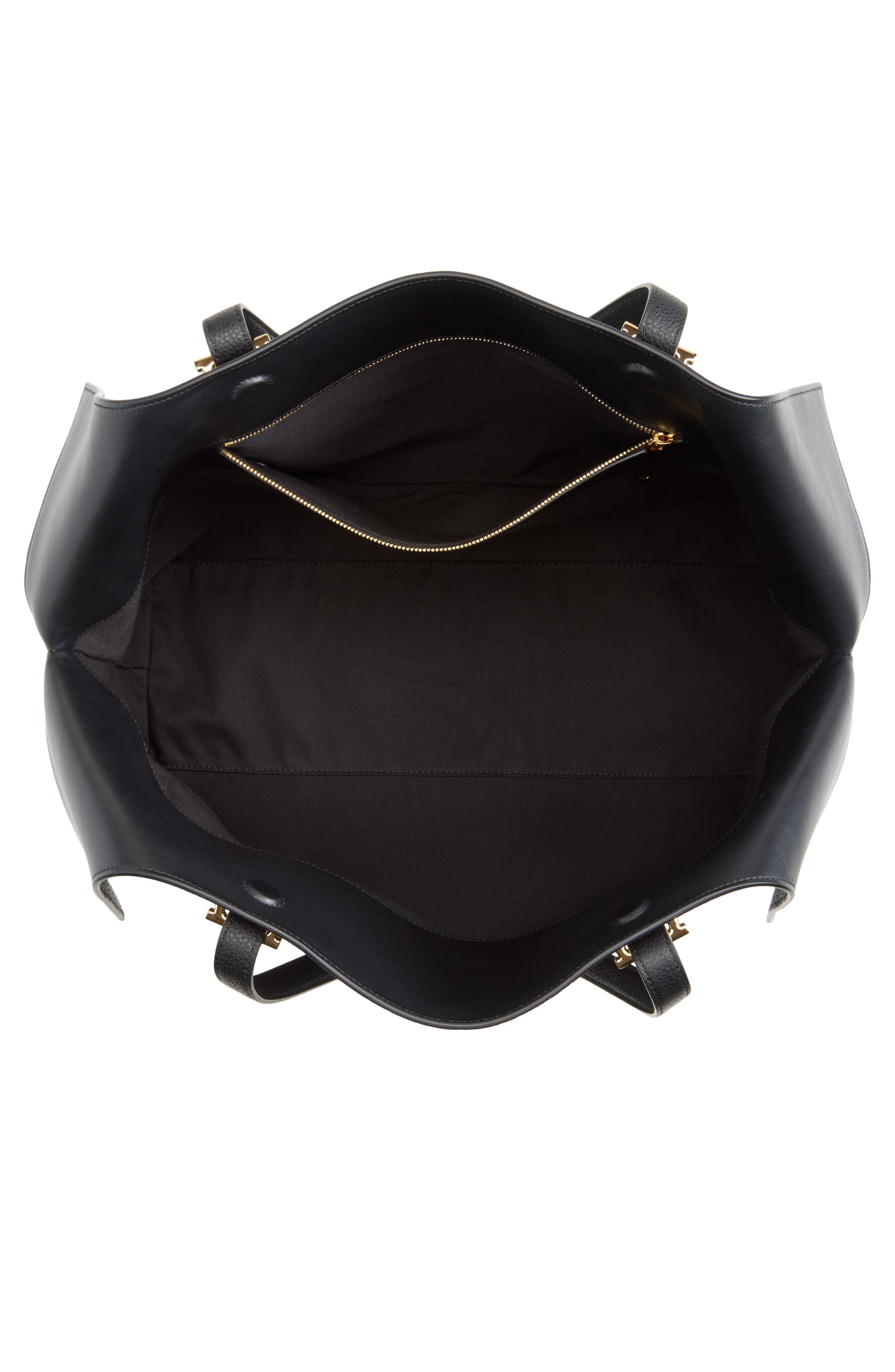 FERRAGAMO Large Folded Suede Tote, Alternate, color, Nero