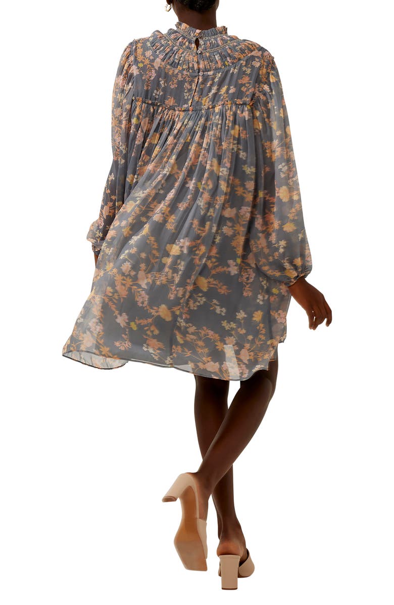 French Connection Diana Floral Print Recycled Polyester Swing Dress, Alternate, color,