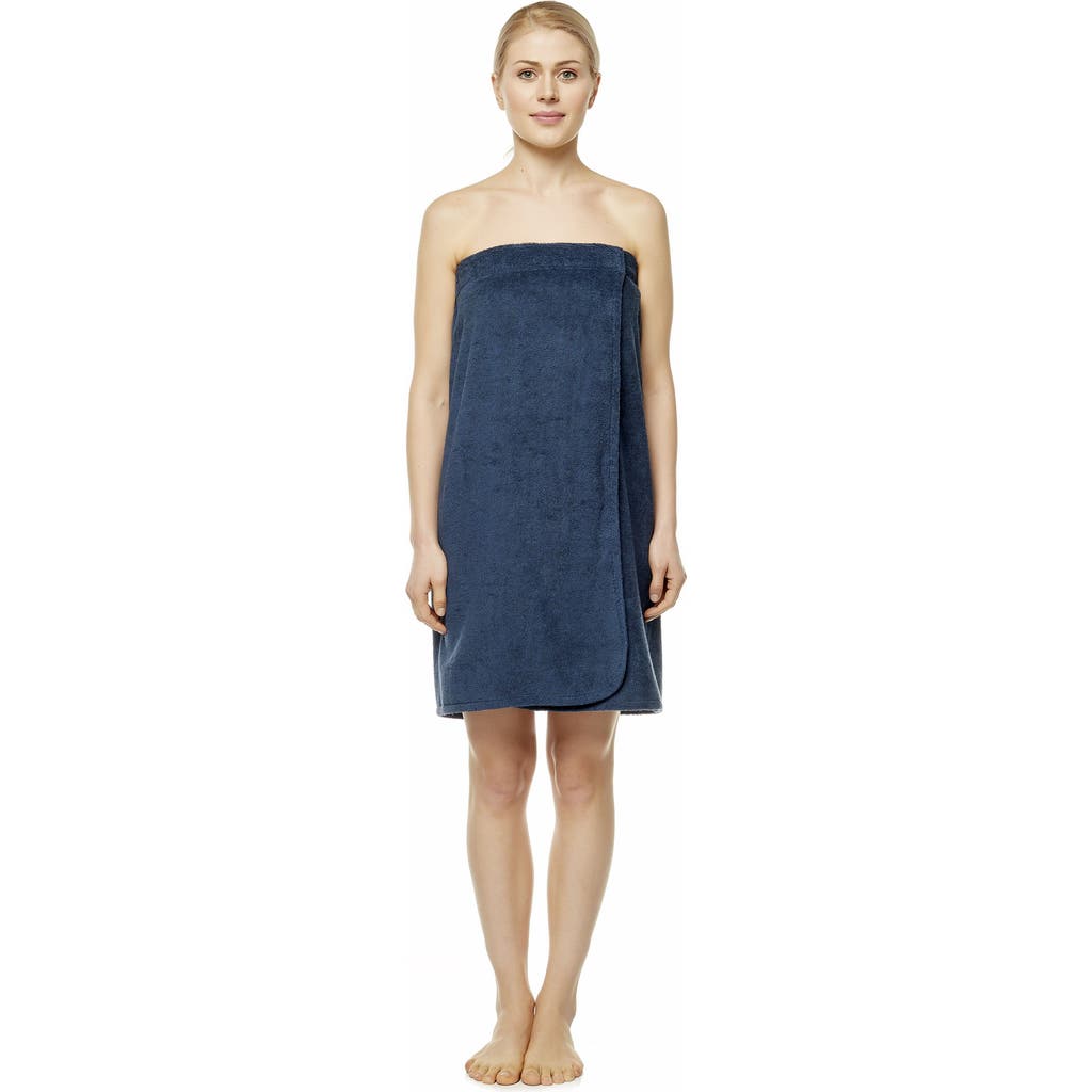 Arus Gots Certified Organic Cotton Shower Bath Wrap In Blue